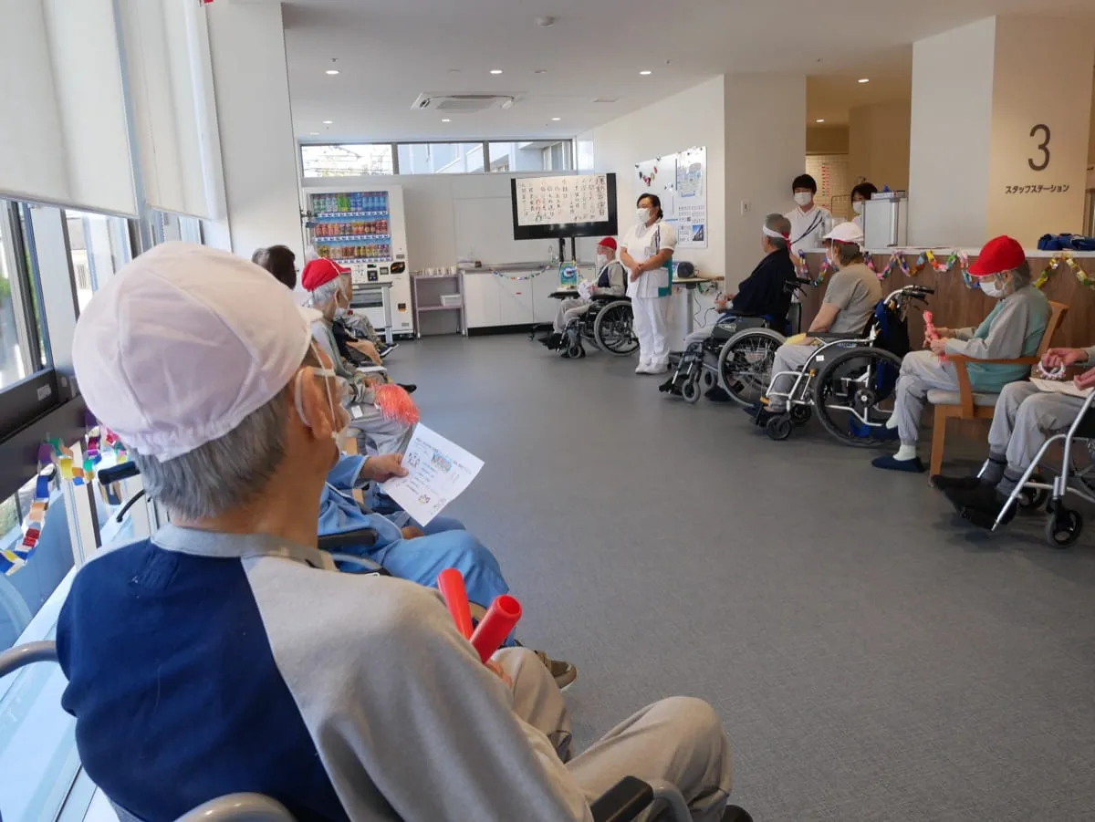 病棟で開催した運動会の様子