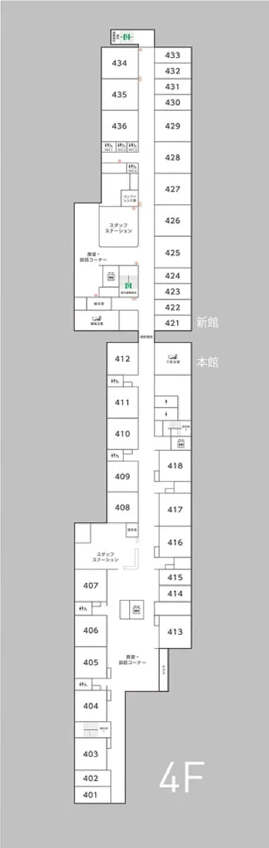 4Fのフロア平面図